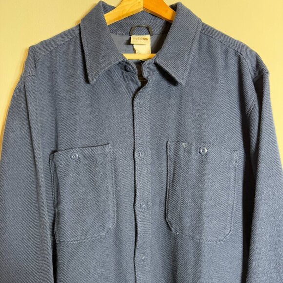 NWT The North Face Valley Twill Flannel Shirt Mens XL Summit Navy Outdoor Preppy - Picture 6 of 16